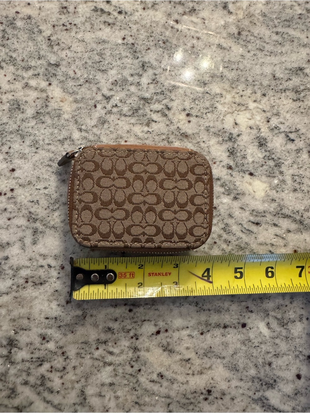 Coach Signature Monogram Brown Mini Case Organzier